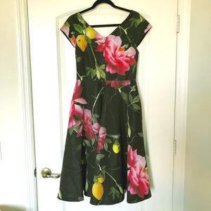 Ted Baker Citrus Bloom V Neck Dress